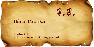 Héra Bianka névjegykártya